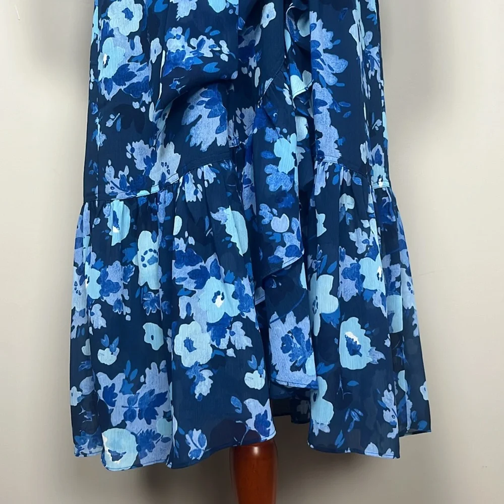 NWT J Crew Long Sleeve Wrap Dress in Watercolor Begonia / SZ 8‎
